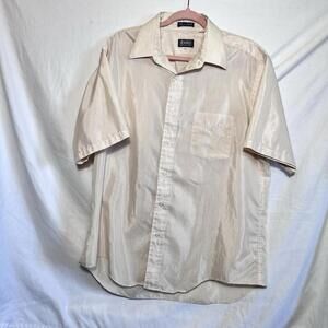 Vintage ENRO Touch O’silk Men’s Dress Shirt Ivory Size 17 Permanent Press